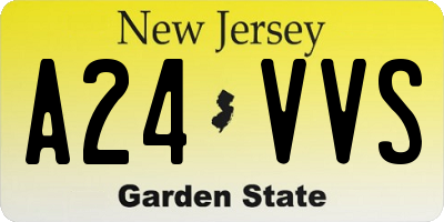 NJ license plate A24VVS