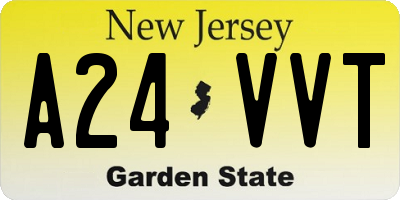 NJ license plate A24VVT