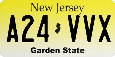 NJ license plate A24VVX