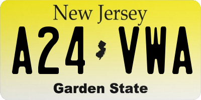 NJ license plate A24VWA