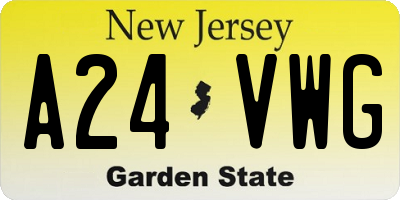 NJ license plate A24VWG