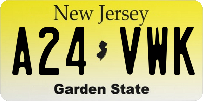 NJ license plate A24VWK