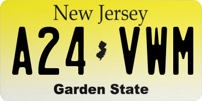 NJ license plate A24VWM