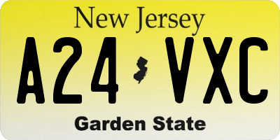 NJ license plate A24VXC
