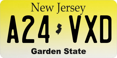 NJ license plate A24VXD