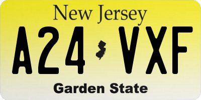 NJ license plate A24VXF