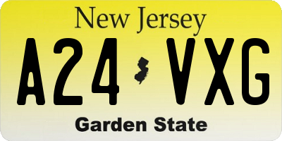 NJ license plate A24VXG