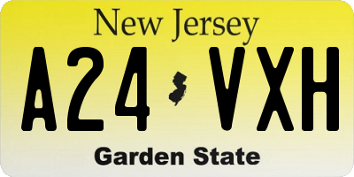 NJ license plate A24VXH