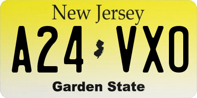 NJ license plate A24VXO