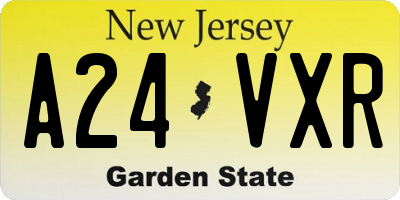 NJ license plate A24VXR