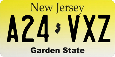 NJ license plate A24VXZ