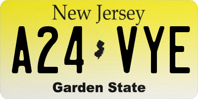 NJ license plate A24VYE