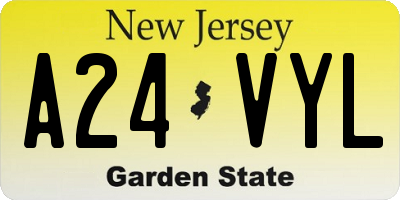 NJ license plate A24VYL