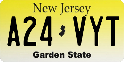 NJ license plate A24VYT