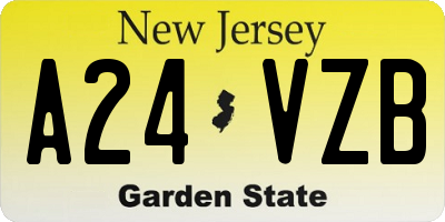 NJ license plate A24VZB