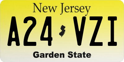 NJ license plate A24VZI