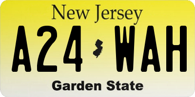 NJ license plate A24WAH