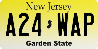 NJ license plate A24WAP