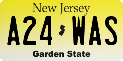 NJ license plate A24WAS
