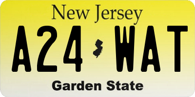 NJ license plate A24WAT