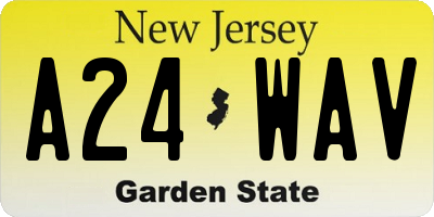 NJ license plate A24WAV