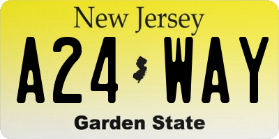 NJ license plate A24WAY