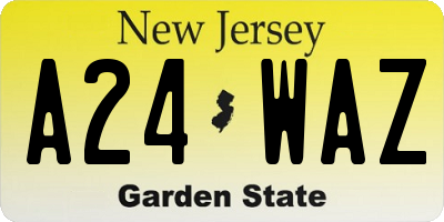 NJ license plate A24WAZ