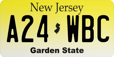 NJ license plate A24WBC