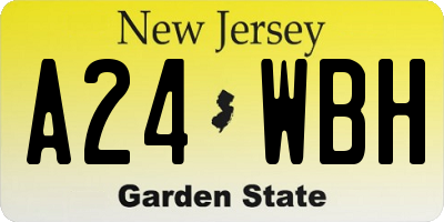 NJ license plate A24WBH