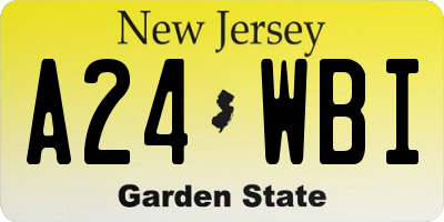 NJ license plate A24WBI