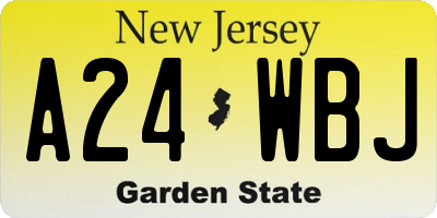 NJ license plate A24WBJ