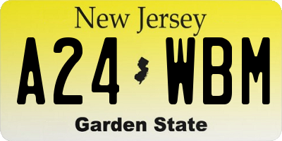 NJ license plate A24WBM