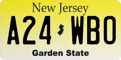 NJ license plate A24WBO