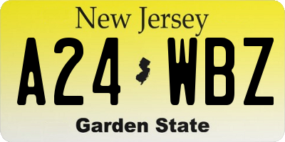NJ license plate A24WBZ