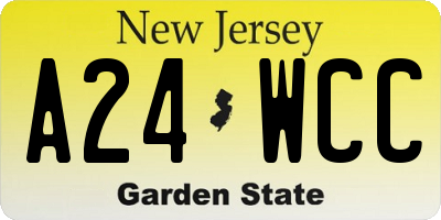 NJ license plate A24WCC