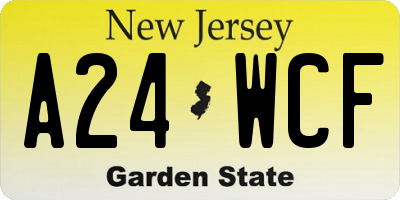 NJ license plate A24WCF