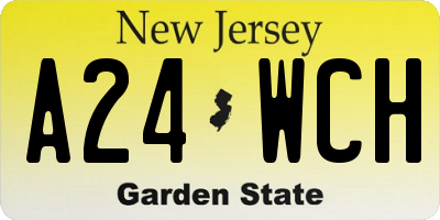 NJ license plate A24WCH