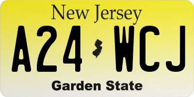 NJ license plate A24WCJ