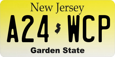 NJ license plate A24WCP