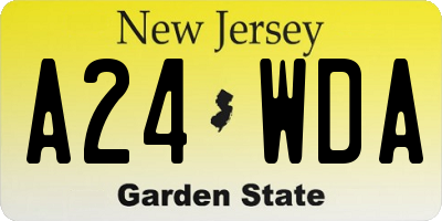 NJ license plate A24WDA