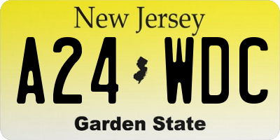 NJ license plate A24WDC