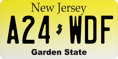 NJ license plate A24WDF
