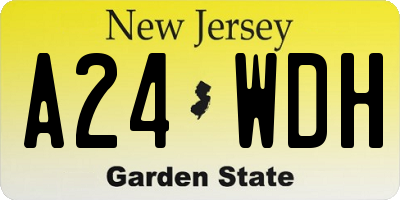 NJ license plate A24WDH