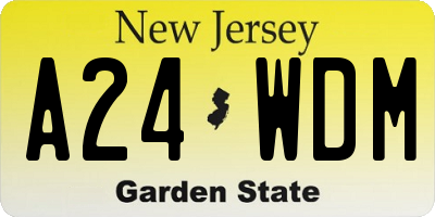 NJ license plate A24WDM
