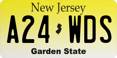 NJ license plate A24WDS