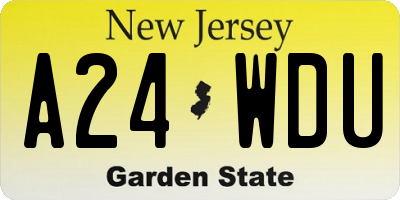 NJ license plate A24WDU