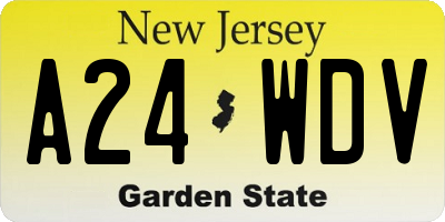 NJ license plate A24WDV