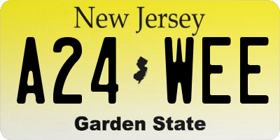 NJ license plate A24WEE