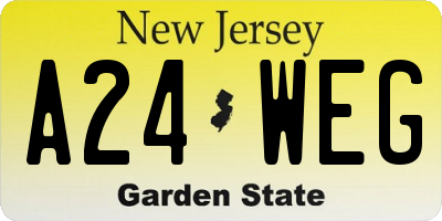 NJ license plate A24WEG