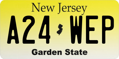 NJ license plate A24WEP